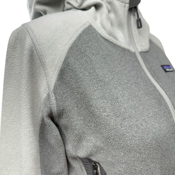Patagonia Emmilen Fleece Jacket Women’s Size XS Two Tone Gray Zip Front Hooded - Picture 4 of 8